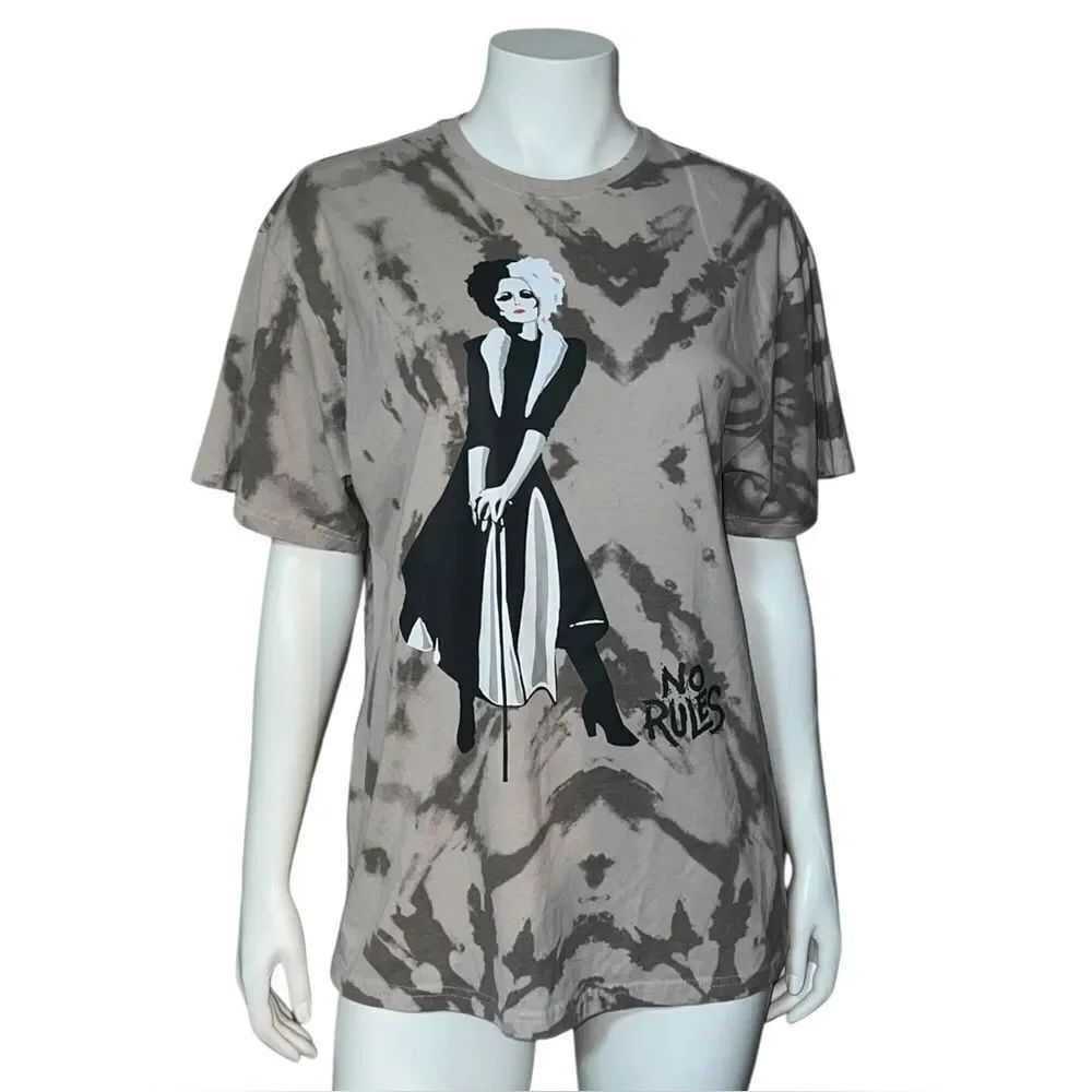 Disney Cruella De Vil No Rules Tie-Dye Graphic T-Shirt Oversized Extra Small EUC